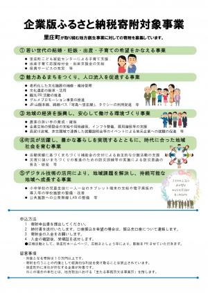 企業版ふるさと納税チラシ